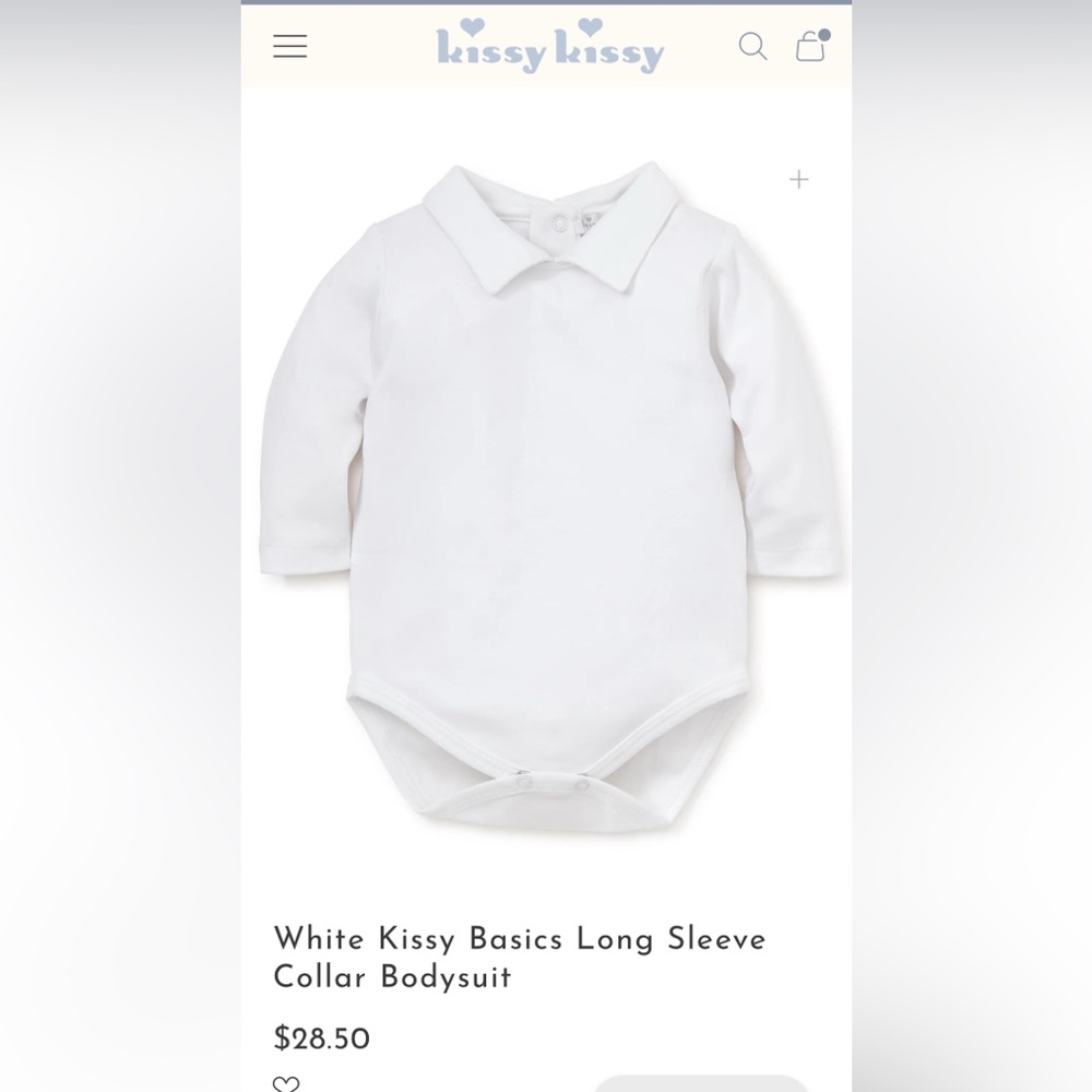 Kissy Kissy White Long-Sleeve Bodysuit